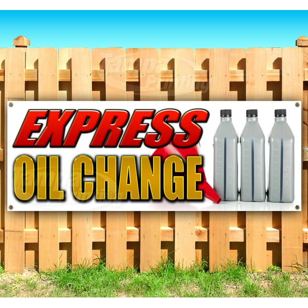 Express Oil Change 13 oz Heavy Duty Vinyl Banner Sign with Metal Grommets Advertising Flag, Many Sizes Available New Store Express Oil Change 13 oz Heavy Duty Vinyl Banner Sign with Metal Grommets Advertising Flag, Many Sizes Available New Store